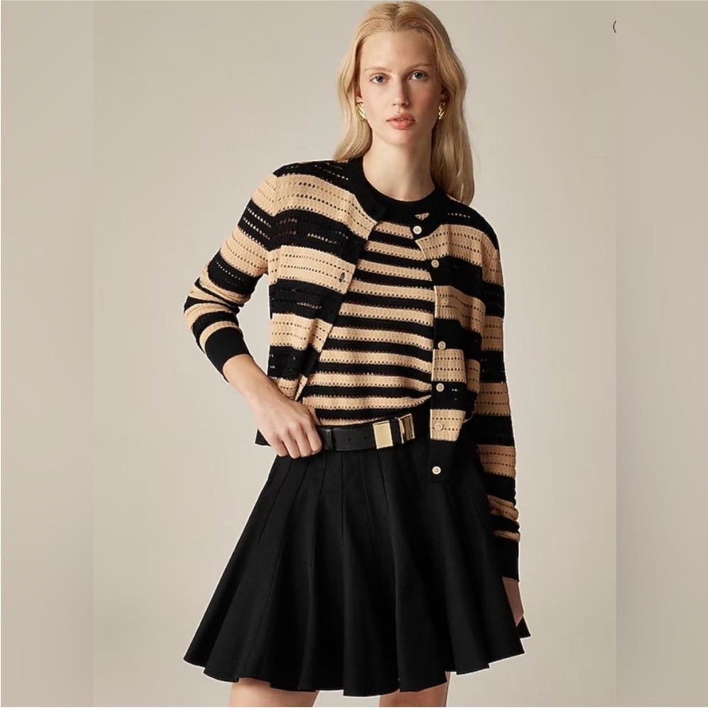 J. Crew Black Godet Chino Stretch Mini Skirt